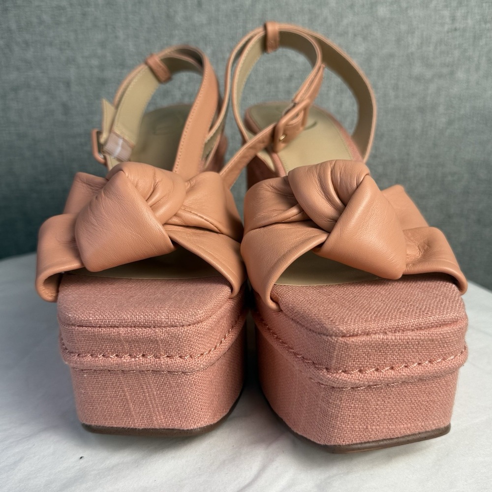 New Sam Edelman Theresa Square Toe Ankle Strap Platform‎ Sandals in Pink 10.5 - Picture 4 of 6